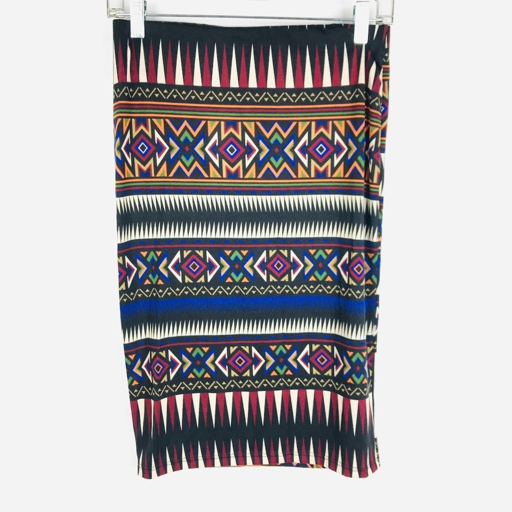 Dots Geometric Print Stretch Skirt